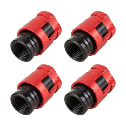 Durable Metal Tire Valve Caps 4 Pack For Cars And Everyday Use - red metal valve caps 4-pack, fits standard stems, dust-tight seal
