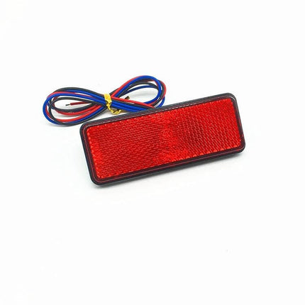Red LED Tail Lights for Trailers, Motorcycles with Flash Mode Set - rectangular red reflector LED tail light with wiring for trailers and motorcycles