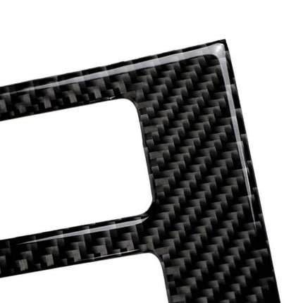 Carbon Fiber Decorative Sticker for Volkswagen Golf 7 Water Cup Panel - close-up of black carbon fiber texture and cutout for cup panel