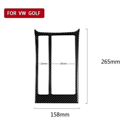 Carbon Fiber Decorative Sticker for Volkswagen Golf 7 Water Cup Panel - carbon fiber trim decal with measurements 158x265mm for VW Golf interior