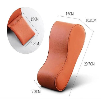 Comfortable Universal Car Armrest with Memory Foam and Storage - brown leatherette ergonomic pad with dimensions for center console