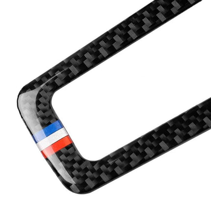 Car USA Color Carbon Fiber Steering Wheel Sticker for Ford Mustang 2015-2017 - close-up carbon fiber trim with red white blue USA stripe