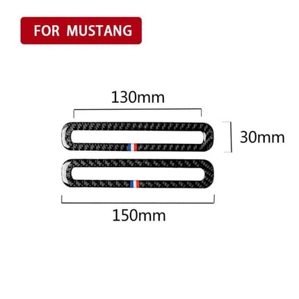 Carbon Fiber Decorative Stickers for Ford Mustang Doors - carbon fiber door trim stickers with measurements 130mm x 30mm and 150mm, subtle modern accent