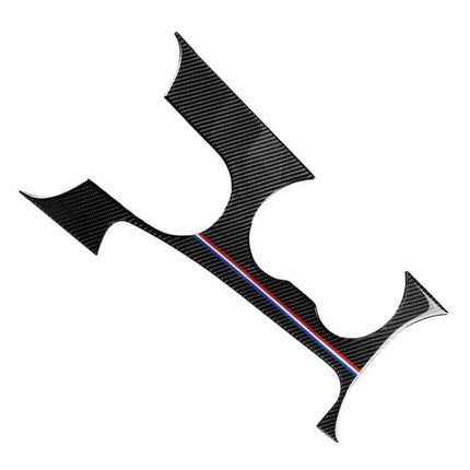 Carbon Fiber Decorative Sticker for Ford Mustang 2015-2017 — carbon fiber hood/side accent with tri-color stripe, ready-to-install decorative trim