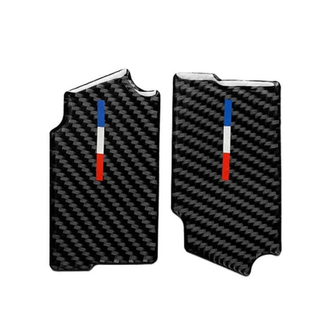 Carbon Fiber Interior Sticker for Ford Mustang 2015-2017 dashboard console trim pair with tri-color stripe accent