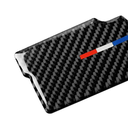Carbon Fiber Interior Sticker for Ford Mustang 2015-2017 - glossy carbon fiber dash decal with red white blue trim