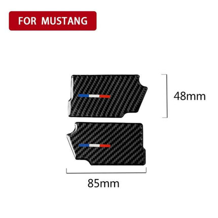 Carbon Fiber Interior Sticker for Ford Mustang 2015-2017 - carbon fiber dashboard decal pieces 85x48mm set