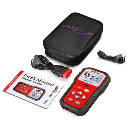 Konnwei Diagnostic Tool for Routine Car Maintenance Checks handheld OBD2 scanner with cables, USB, manual and carrying case