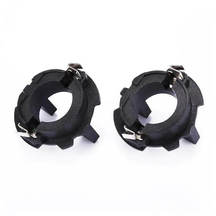 H7 Headlight Bulb Base Retainer Holder Adapter For Volkswagen - pair of black plastic H7 bulb base retainers for VW headlight LED upgrades