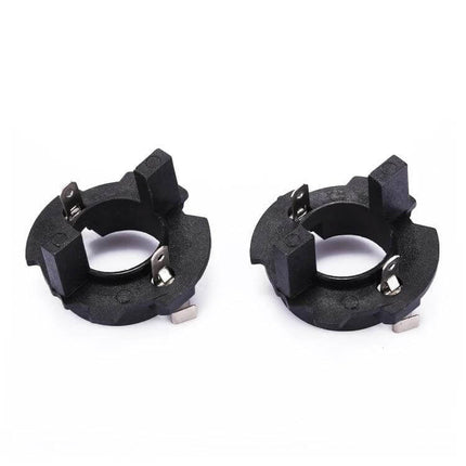 H7 Headlight Bulb Base Retainer Holder Adapter For Volkswagen - pair of black heat-resistant plastic H7 bulb mounting adapters for VW headlights