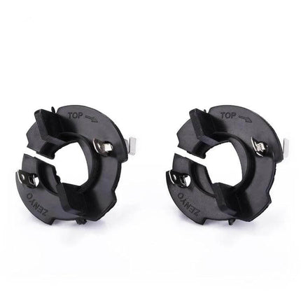 H7 Headlight Base Retainer Adapter For Volkswagen Jetta Golf 5 - pair of black H7 bulb mounting adapters for secure stock housing fit