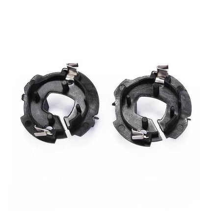 H7 Headlight Base Retainer Adapter For Volkswagen Jetta Golf 5 - pair of black plastic H7 bulb adapter retainers with metal clips