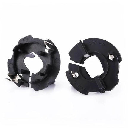 H7 Headlight Base Retainer Adapter For Volkswagen Jetta Golf 5 - pair of black plastic H7 bulb mounting retainers