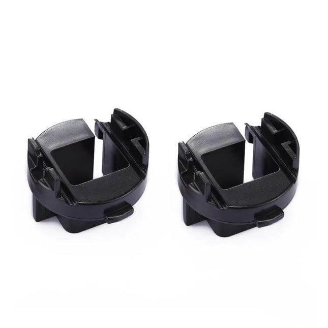 H7 HID Headlight Base Retainer Adapter For Phase One Vehicles - heat-resistant plastic H7 bulb adapter pair preserving original harness