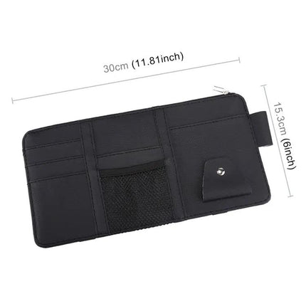Car Sun Visor Organizer for CDs, Tissues and Cards with Zipper
