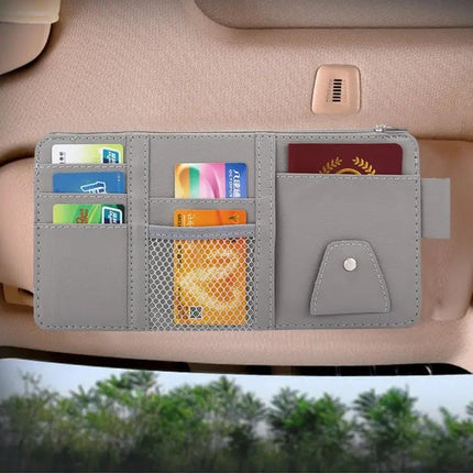 Car Sun Visor Organizer for CDs, Tissues and Cards with Zipper
