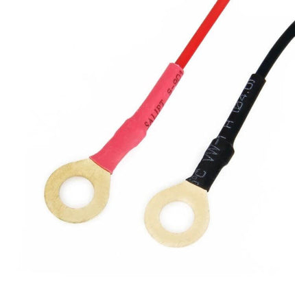 SAE to Dual USB Adapter for Charging Devices in Vehicles showing red and black SAE ring terminals for dual USB power connection