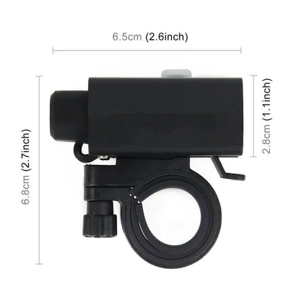 Universal Vehicle USB Charger for Phones, Tablets, and GPS Devices compact black battery-mounted charger with universal ring terminal and clamp (dimensions shown)