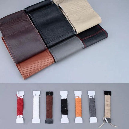 Genuine Leather Hand Stitched Universal Car Steering Wheel Cover