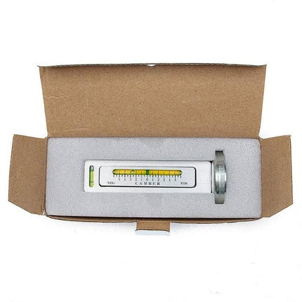 Essential Tool for Home Car Wheel Alignment Checks — camber/caster gauge in foam-packed box for at-home wheel alignment verification