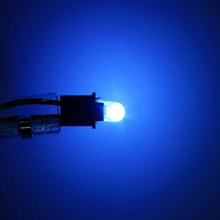 Car LED Marker Lights Set Blue Light For Vehicle Use - close-up of blue LED marker bulb glowing, compact easy-install design for trailers