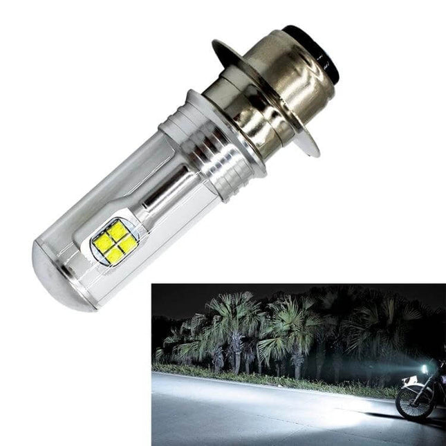 White LED Bulb for Motorcycle Headlights and Riding Safety - energy-efficient replacement bulb improving night and fog visibility for riders