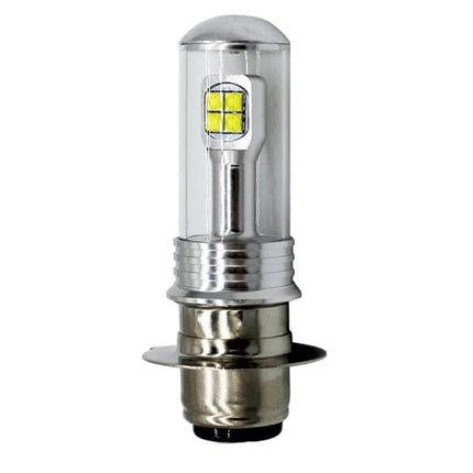 White LED Bulb for Motorcycle Headlights and Riding Safety - close-up of white LED replacement bulb for improved night visibility