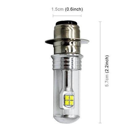 White LED Bulb for Motorcycle Headlights and Riding Safety - compact replacement LED with measurements 5.7cm x 1.5cm enhancing night visibility