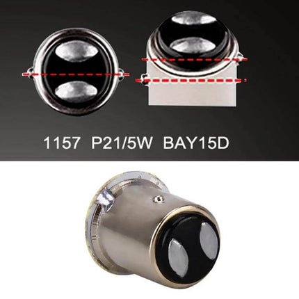 1157 Bay15D LED Car Brake Light Bulbs 22LED For Easy Plug And Play chrome BAY15D 22-LED replacement bulb showing dual contact base