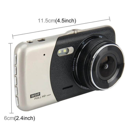 Car Dash Cam with 4-Inch Display for Vehicle Recording — compact WDR full HD recorder with wide-angle lens and playback screen
