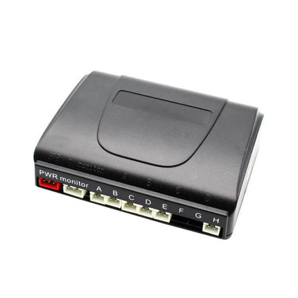 Rear Parking Sensor System with Buzzer and 6 Rear Radars for Cars black control module showing power and sensor connectors