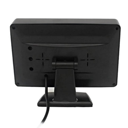4.3 Inch TFT LCD Parking Monitor with Rear View Camera – rear view of black monitor on stand with cable, 120-degree wide-angle support