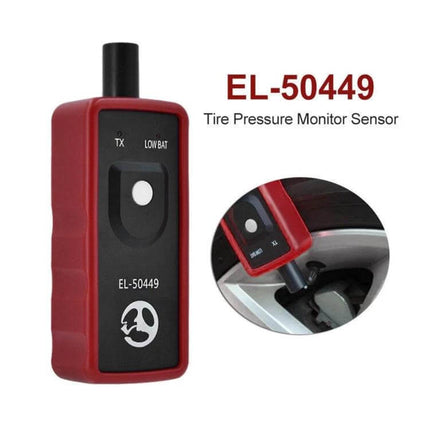Tire Pressure Monitoring Sensor for Ford Vehicle Safety Systems - EL-50449 TPMS reset tool in red for F-150 and Explorer sensor programming