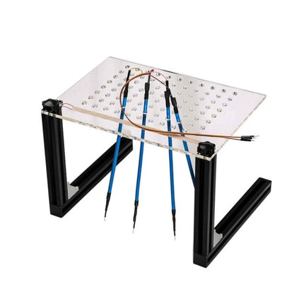 Practical LED Frame for Everyday Vehicle Maintenance Projects showing acrylic board, adjustable probe holders and wiring for ECU tuning