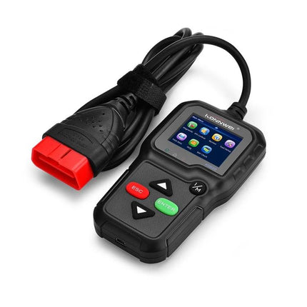 Konnwei OBD Scanner for Everyday Vehicle Maintenance Checks - handheld OBD-II code reader with color screen and red connector cable