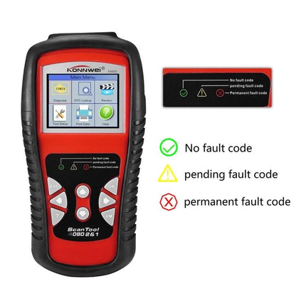KONNWEI Tool for Everyday Car Maintenance and Checks handheld OBD2 scanner with color screen and fault code indicator