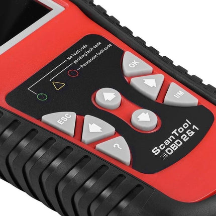 KONNWEI Tool for Everyday Car Maintenance and Checks - red OBD2 scan tool with buttons and display