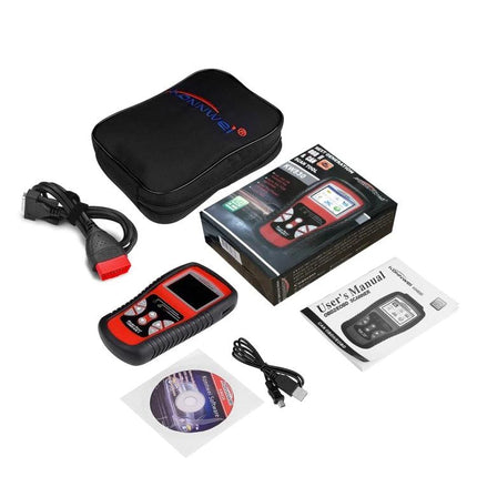 KONNWEI Tool for Everyday Car Maintenance and Checks handheld OBD2 scanner kit with cables, CD, manual and carrying case