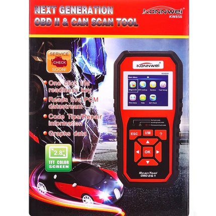 KONNWEI Scanner for Everyday Car Maintenance Checks handheld OBD2 diagnostic tool showing screen and buttons