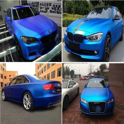 Ice Blue Metallic Matte Vinyl Wrap for Vehicle Styling, 5m x 0.5m
