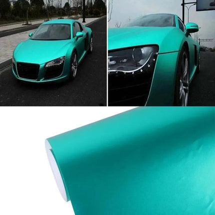 Ice Blue Metallic Matte Vinyl Wrap for Vehicle Styling, 5m x 0.5m | Syndmart