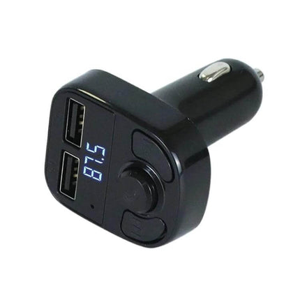 X8 Car MP3 Wireless FM Transmitter With Digital Display black dual USB FM transmitter with LED frequency readout and control knob