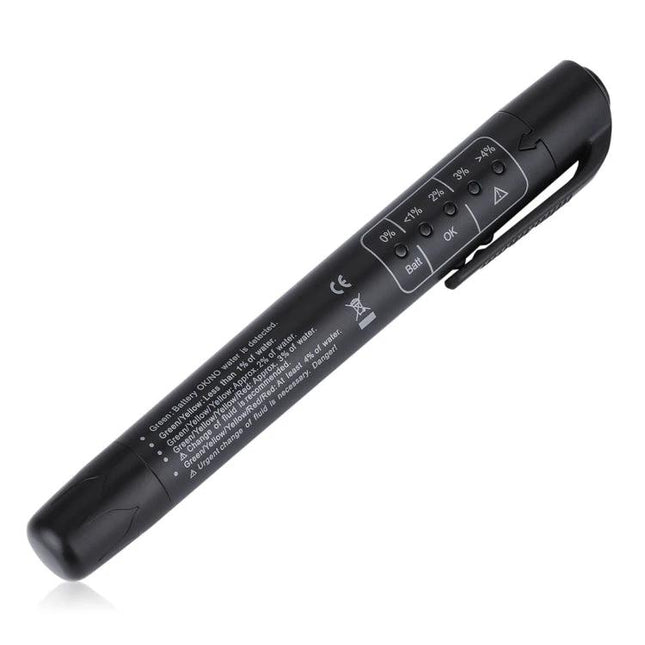 Brake Fluid Tester for Everyday Vehicle Maintenance - pen-style five-LED brake fluid checker for routine inspections and pre-trip safety
