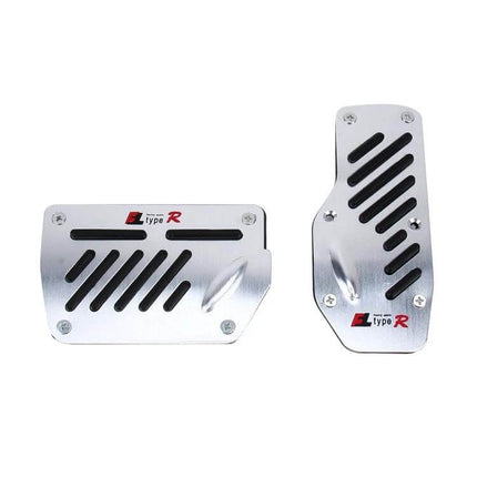 Universal Non-Slip Pedal Pad Set for Car and Truck Driving - stainless steel replacement pedal covers with rubber grips