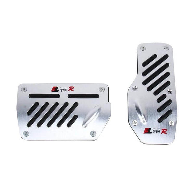 Universal Non-Slip Pedal Pad Set for Car and Truck Driving - stainless steel replacement pedal covers with rubber grips