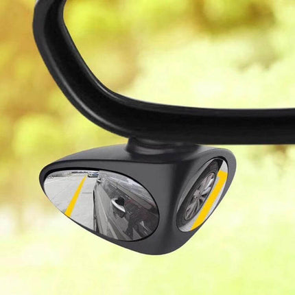 Left Blind Spot Mirror for Cars with Rotatable Design mounted under side mirror to reduce front-wheel visibility gaps while parking and changing lanes