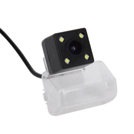 Waterproof Rear View Backup Camera with LED Lights for Mazda 6 mounted with LED illumination and clear housing for night parking