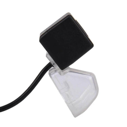 Waterproof Rear View Backup Camera with LED Lights for Mazda 6 showing compact black cube camera with clear mounting bracket and cable