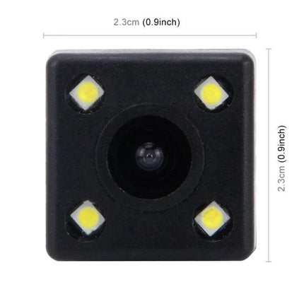Night Vision Waterproof Wide Angle Rear View Camera for Mazda Vehicles compact square camera with four LED lights and wide-angle lens
