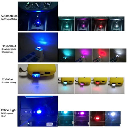 USB Car And PC LED Atmosphere Light, Multi-Color Decorative Lamp